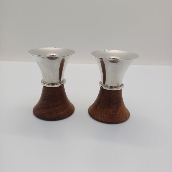 Tapio Wirkkala, kynttil&auml;njalat, hopea & teak